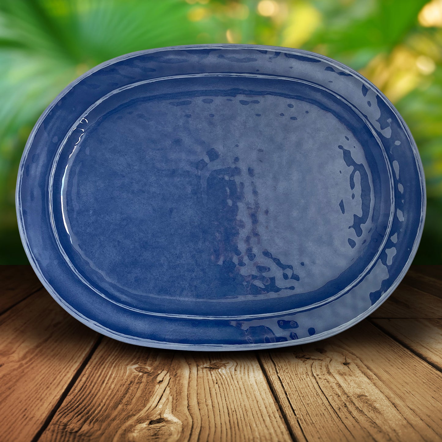 MELAMINE HAMMERED OVAL PLATTER