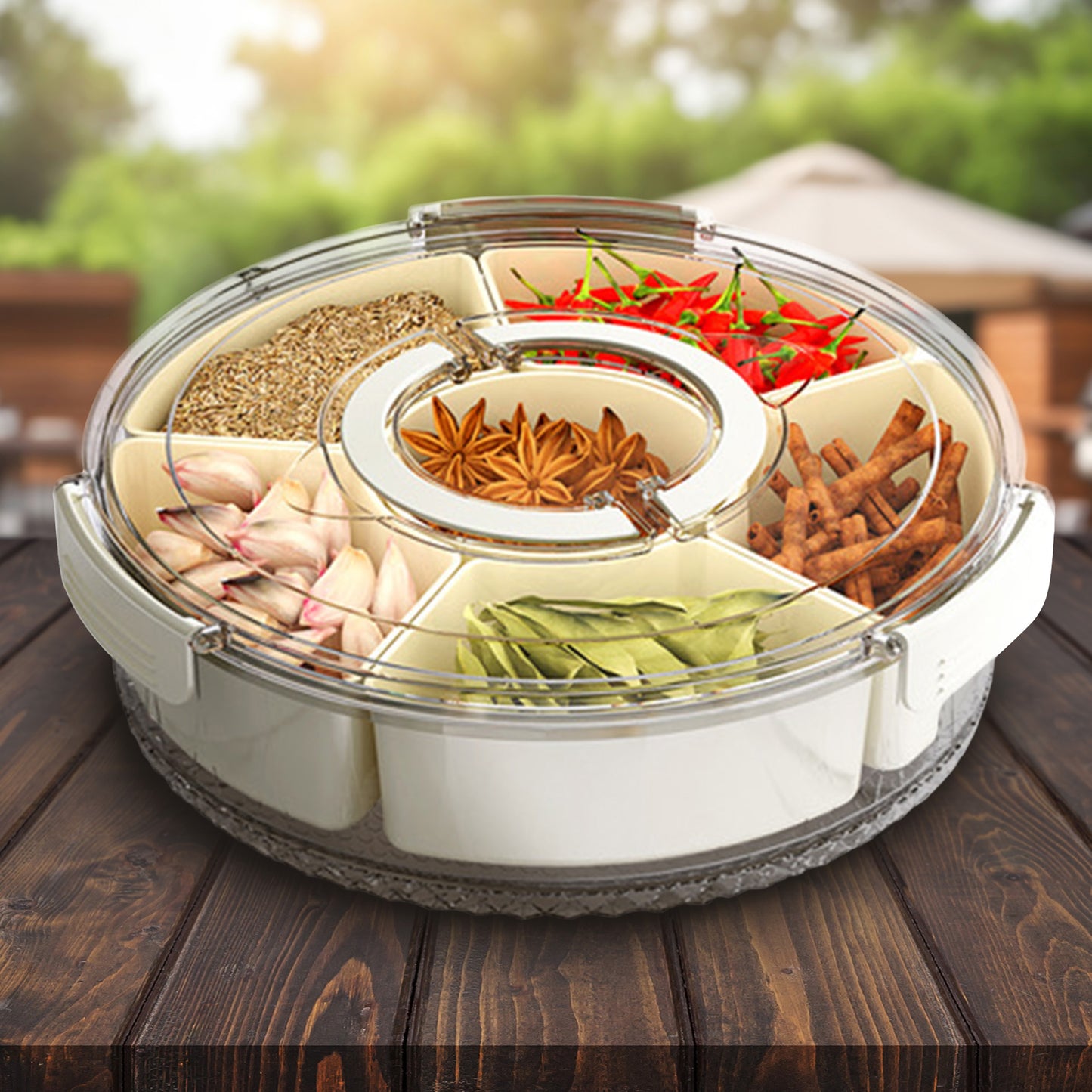 6-COMPARTMENT PORTABLE FOOD SERVING TRAY