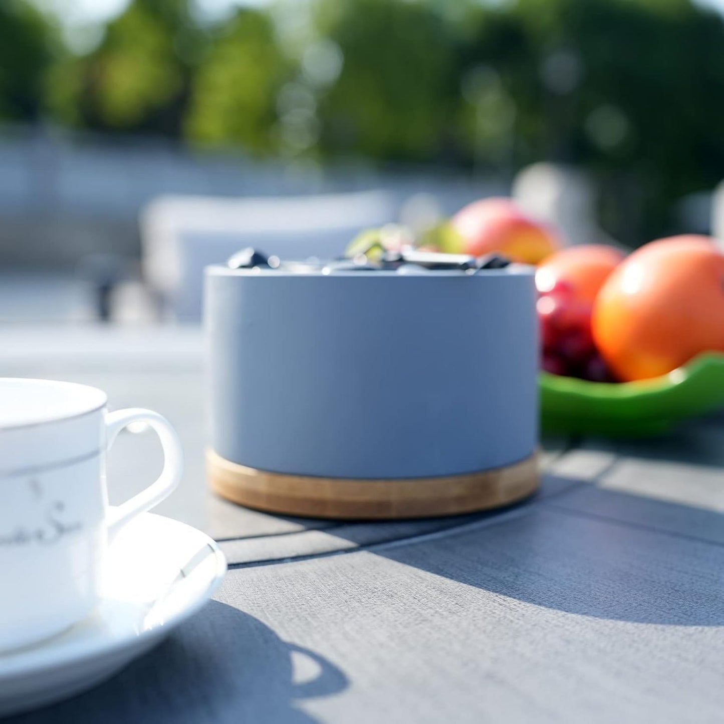 GRAY ROUND TABLETOP FIRE PIT