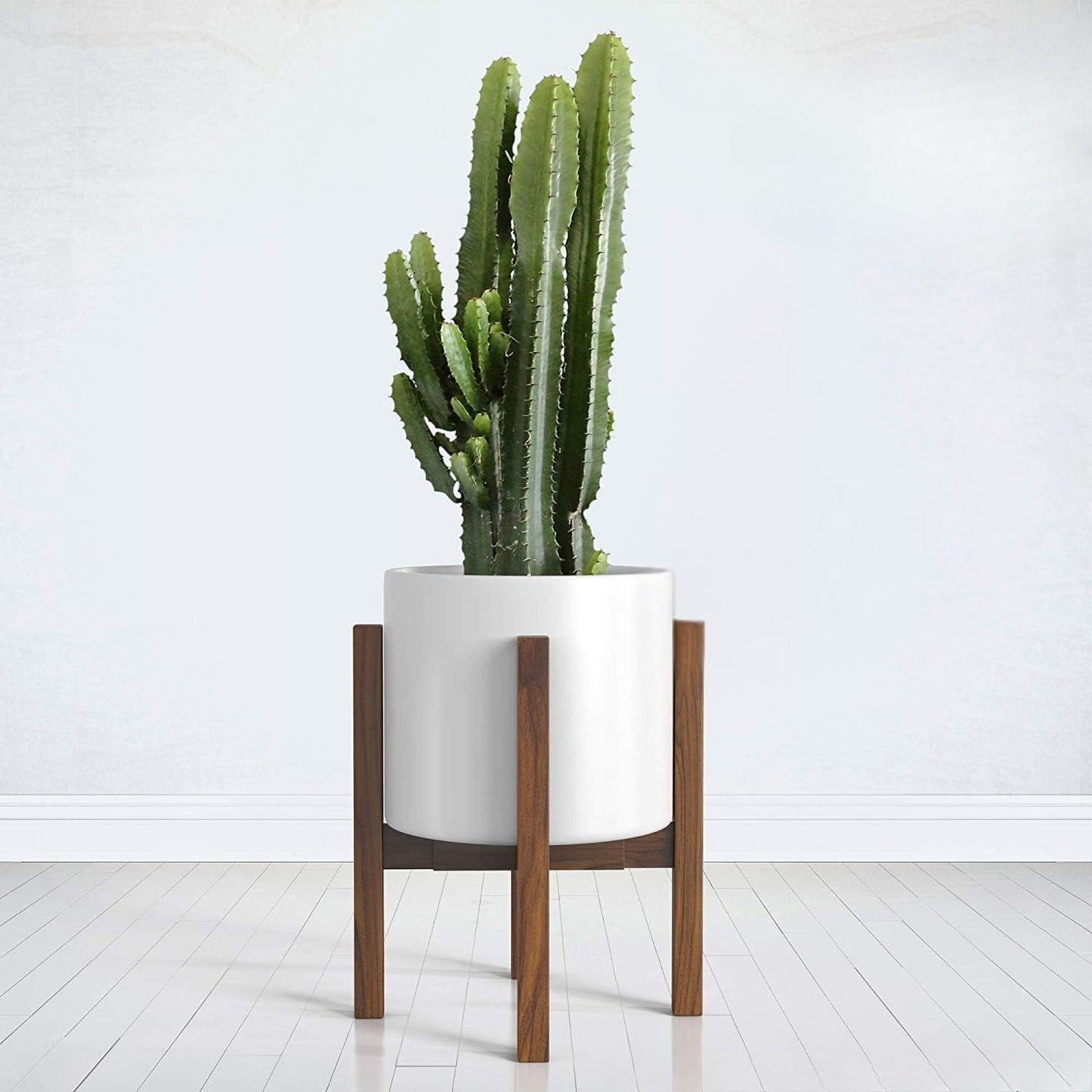 SET OF WOODEN ADJUSTABLE PLANT STANDS